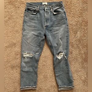 Agolde Riley High Rise Jeans - Straight Crop in Escalate